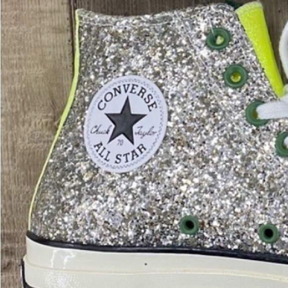 Converse X JW Anderson Chuck silver and gold glitter UNISEX MEN 7.5  WOMENS 9.5 - Picture 2 of 16
